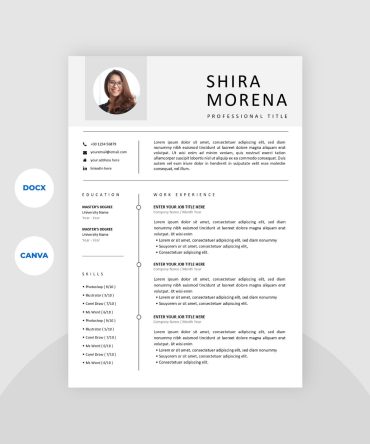 Template CV Canva Carolina