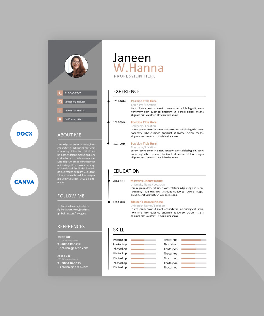 Template CV Doc Manhattan Gratis