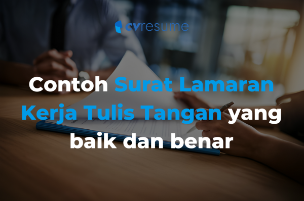 Contoh Surat Lamaran Kerja Tulis Tangan yang baik dan benar